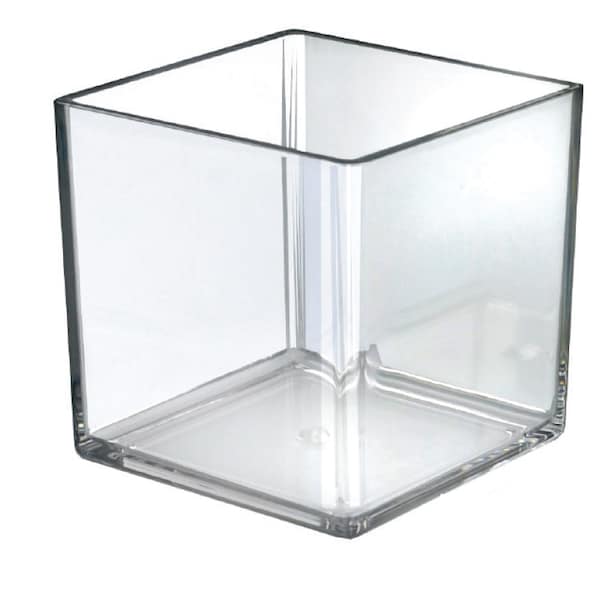 7" Deluxe Clear Acrylic Cube Bin, PK4